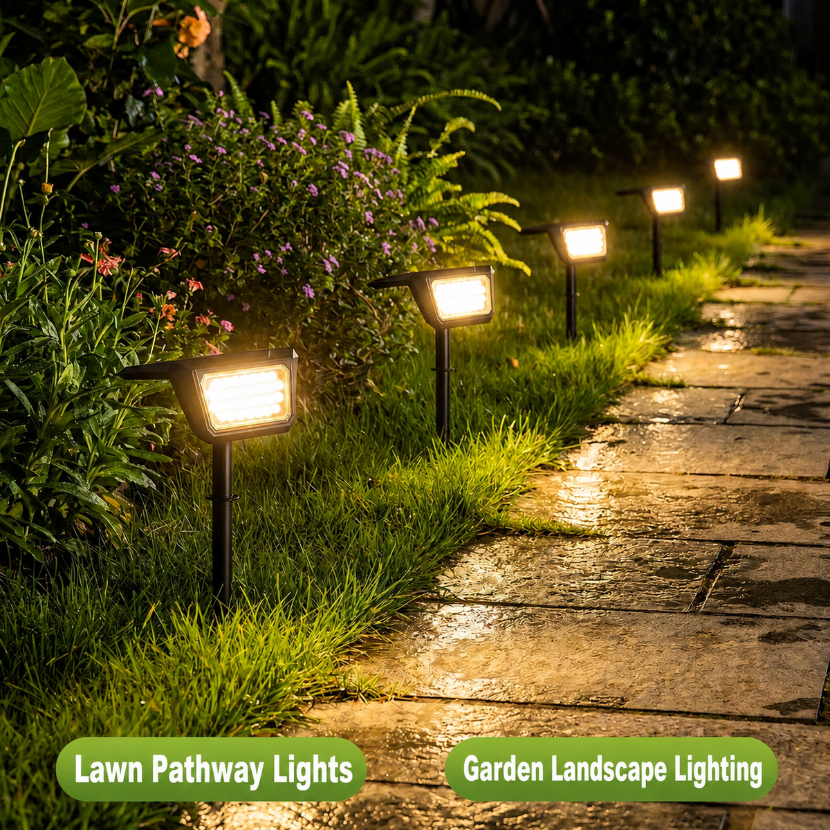 Solar Powered Outdoor Landscape Spotlights with IP65 Waterproof ABS+PC Construction, Dual Color Temperature Options for Garden Pathway Wall and Patio Ambient Lighting, Easy Ground Insert or Wall Mount Installation (6PCS, 6500K(Cool White))
