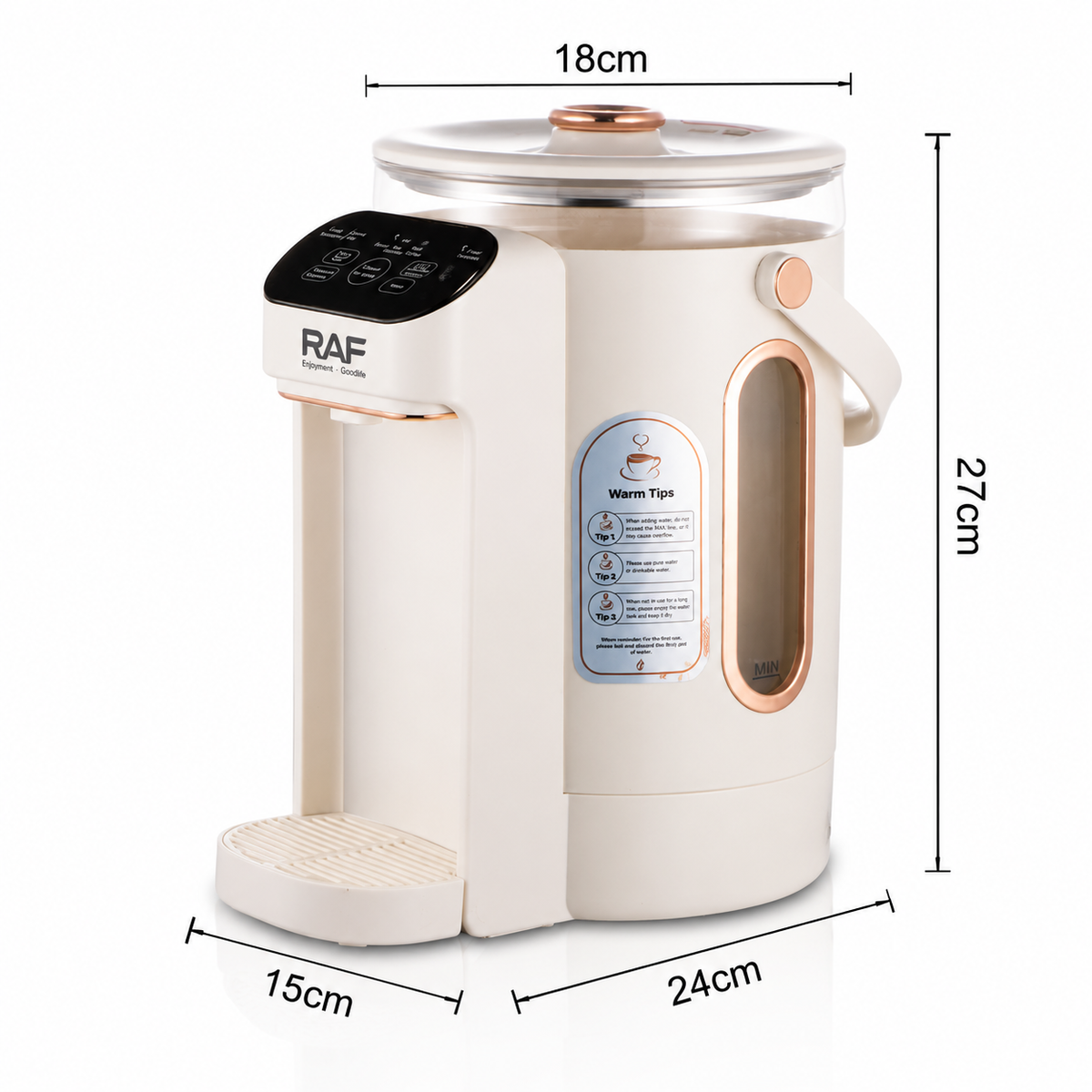 Split-Type Constant Temperature Electric Kettle with 3.0L Stainless Steel Interior and Borosilicate Glass Reservoir for Home Tea Brewing and Milk Preparation (Beige)