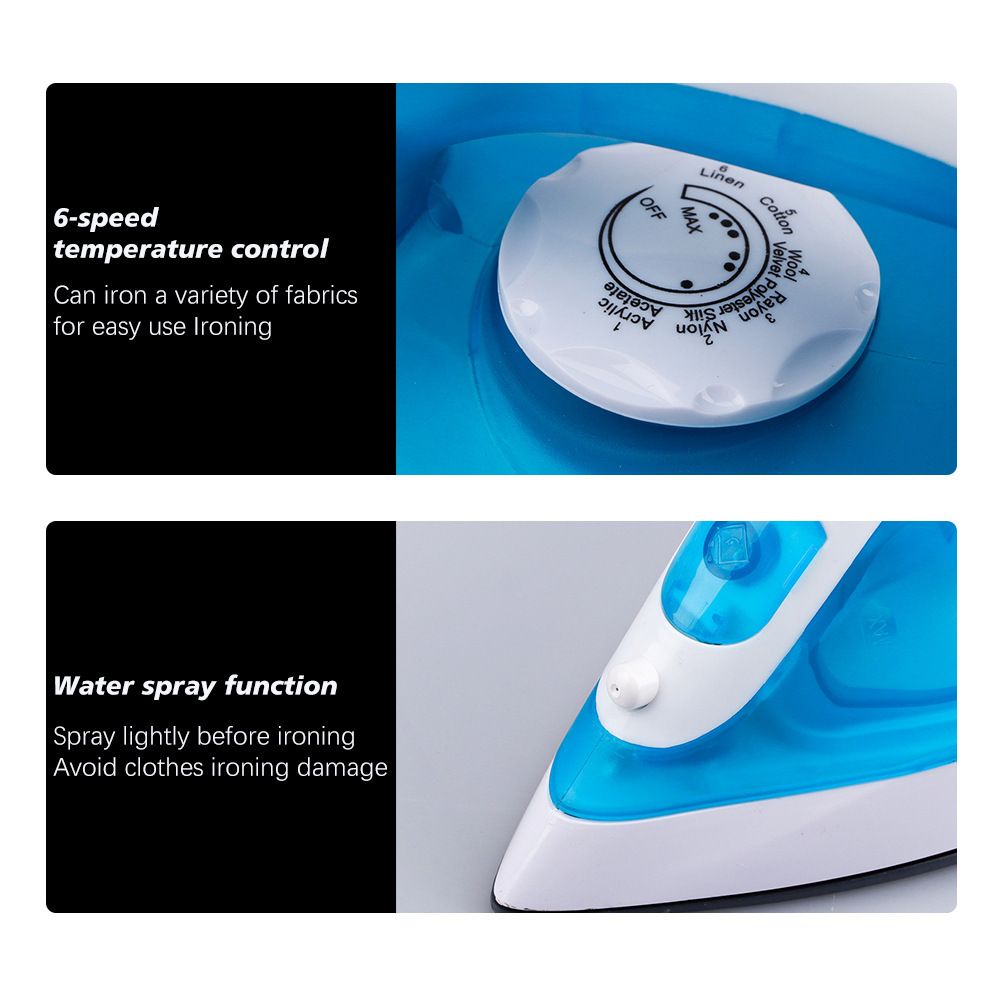Handheld Electric Steam Iron with Ceramic Non-Stick Soleplate, 1200W Fast Heating for Garment Wrinkles, Vertical and Horizontal Steaming for Home Laundry, Travel, and Daily Fabric Care (Blue)