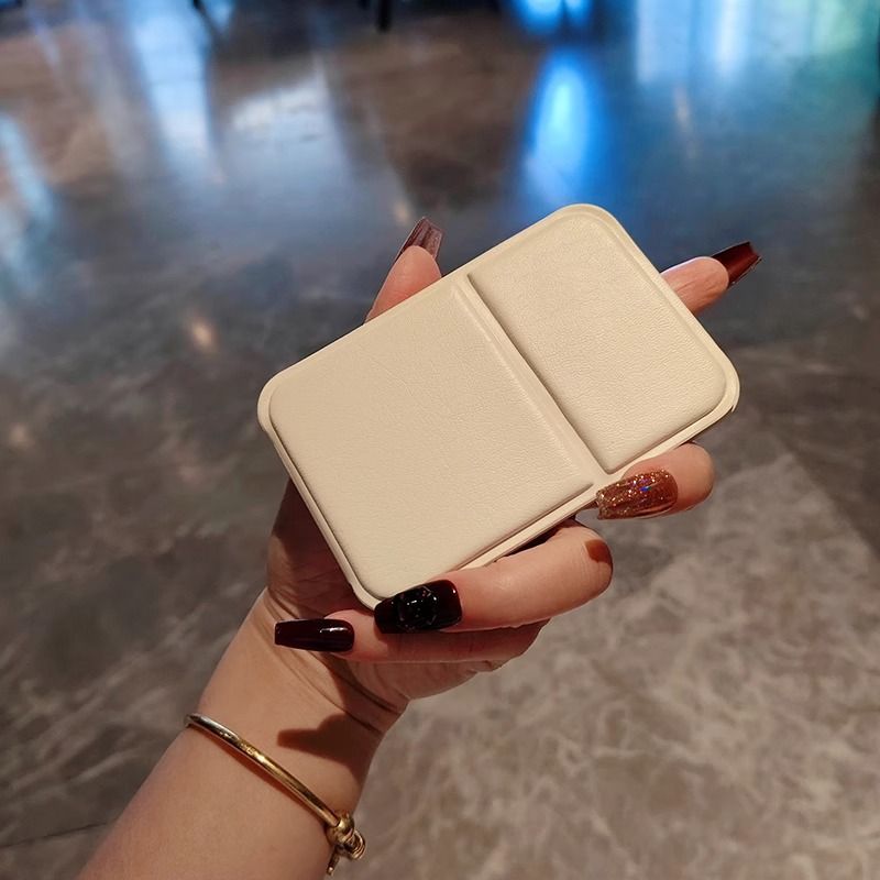 Luxury Rhinestone Mini Folding Compact Mirror Portable Travel Makeup Mirror for Purse Pocket and Desktop Touch-Ups (Silver)