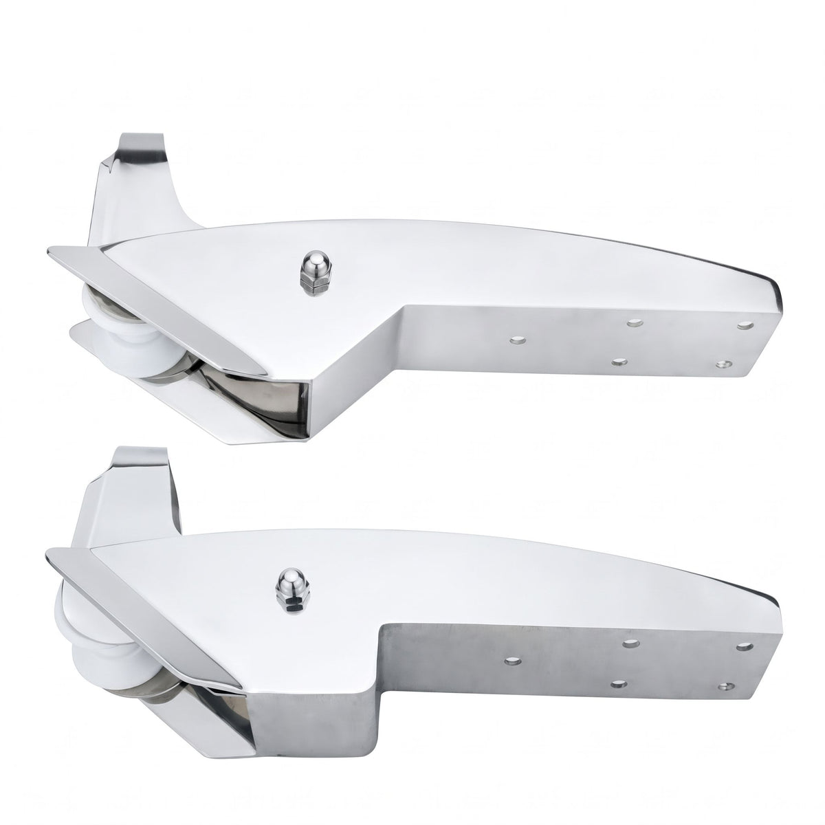 Marine Grade Stainless Steel Boat Anchor Roller Bracket with Dual Rollers and Anchor Stopper for Bow Mounting, Corrosion Resistant Anchor Retrieval System for Boats and Yachts (Angled Base 10-20KG)