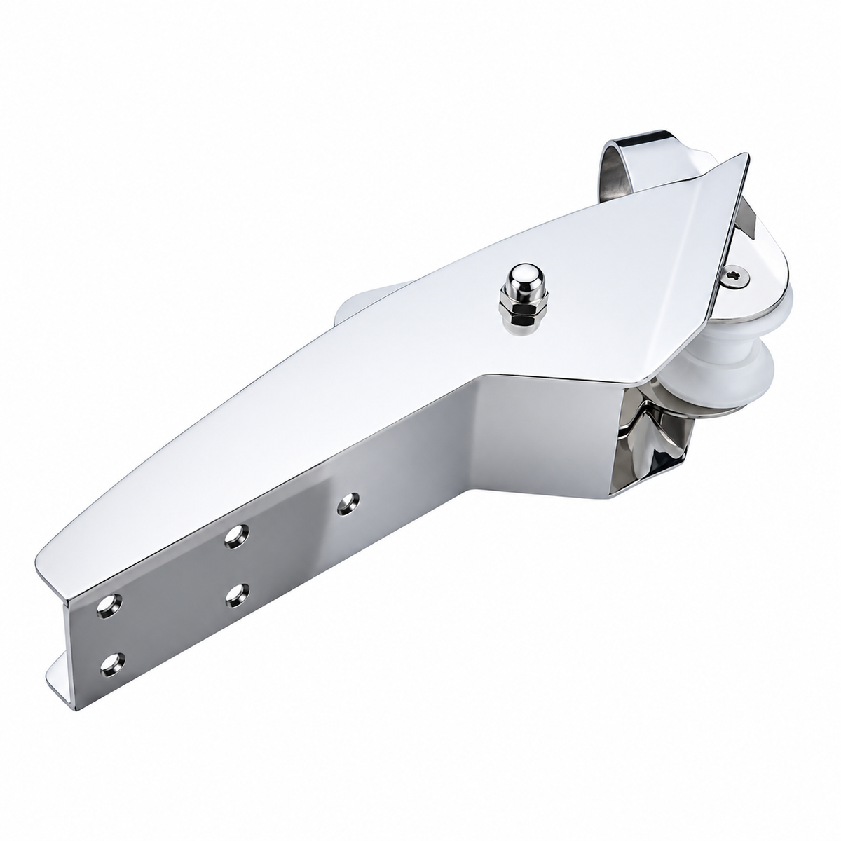 Marine Grade Stainless Steel Boat Anchor Roller Bracket with Dual Rollers and Anchor Stopper for Bow Mounting, Corrosion Resistant Anchor Retrieval System for Boats and Yachts (Straight Base 10-20KG)
