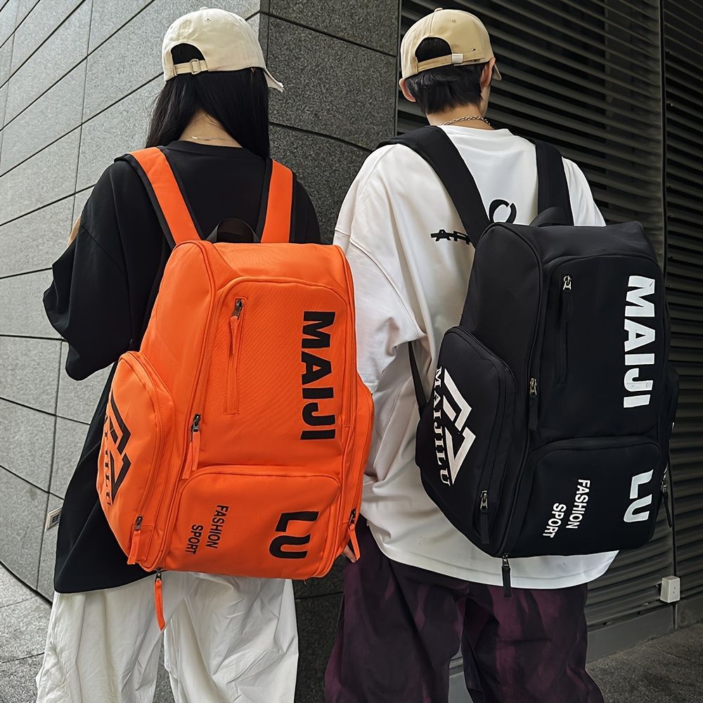 Fashion Backpack Sport Backpack Travel Backpack Four-Color Backpack Trendy - Orange - Size L