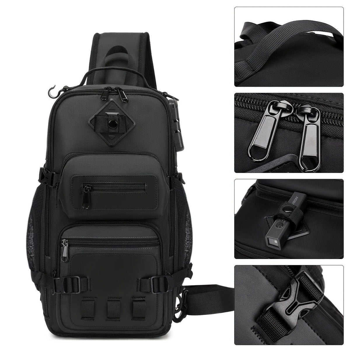 Gray Anti-Theft Backpack Waterproof Backpack Sling Backpack Travel Backpack