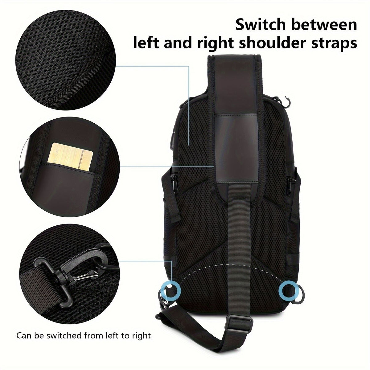Gray Anti-Theft Backpack Waterproof Backpack Sling Backpack Travel Backpack