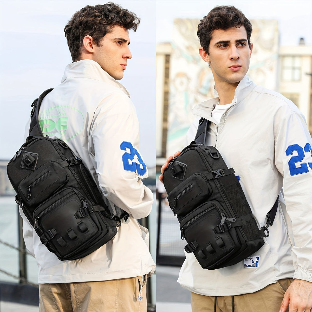 Gray Anti-Theft Backpack Waterproof Backpack Sling Backpack Travel Backpack