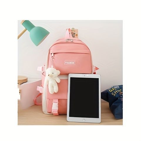 Travel Backpack Backpack Set Fashionable Backpack Colorful Backpack Travel - Pink - Size L