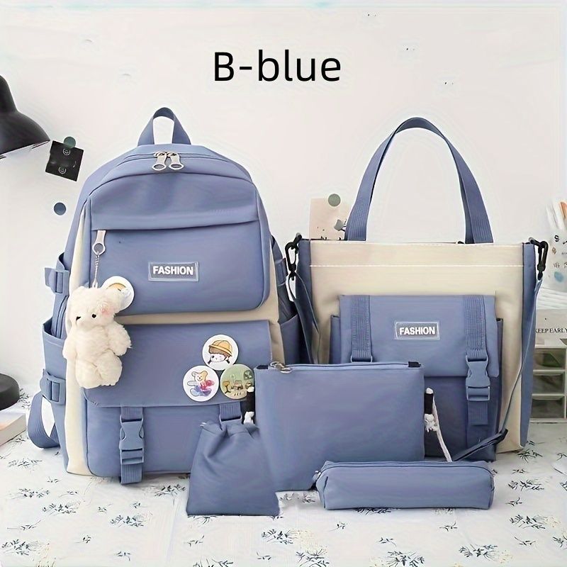 Travel Backpack Backpack Set Fashionable Backpack Colorful Backpack Travel - Blue - Size L