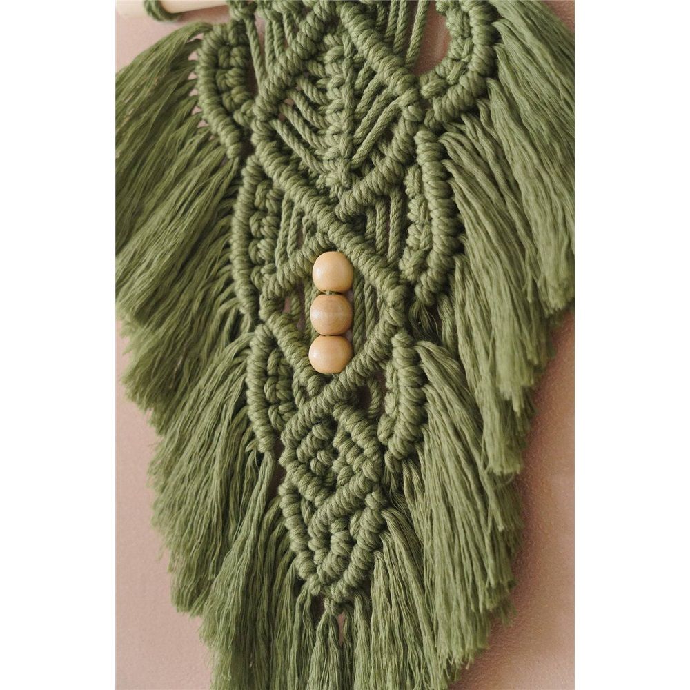Wall Hanging Leaves,Green Woven Leaf Tapestry,Tapestry Bohemian Chic Wall Décor, Feather Walls Hanging Boho Decor for Dorm Home Bedroom Western Room Decoration Gift for Women