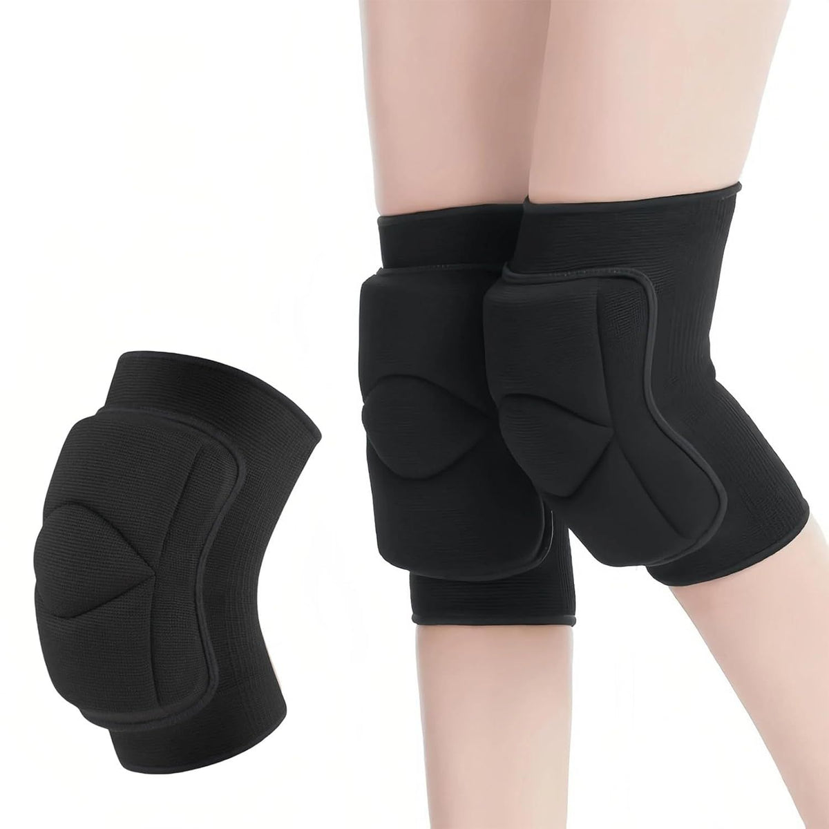 Volleyball Knee Pads for Women β Non-Slip Sports Knee Guards for Yoga, Dance, Basketball, Gym β Breathable Protective Pads for Girls & Women (Black, Medium)