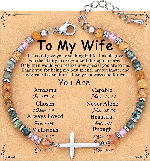 Christian Cross Bracelet for Women, Stocking Stuffers for Women, Confirmation Baptism Easter Gifts, Unique Gift for Friends Daughter Mom Sister in Christ on Birthday Christmas