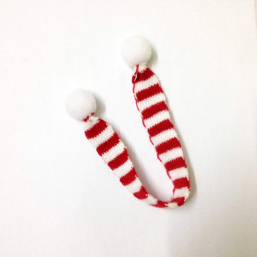 5 Pcs Mini Christmas Scarf for Mini Wine Bottle Scarf Red and White DIY Scarf for Doll, Bottle, Plant Pot, Crafts Making