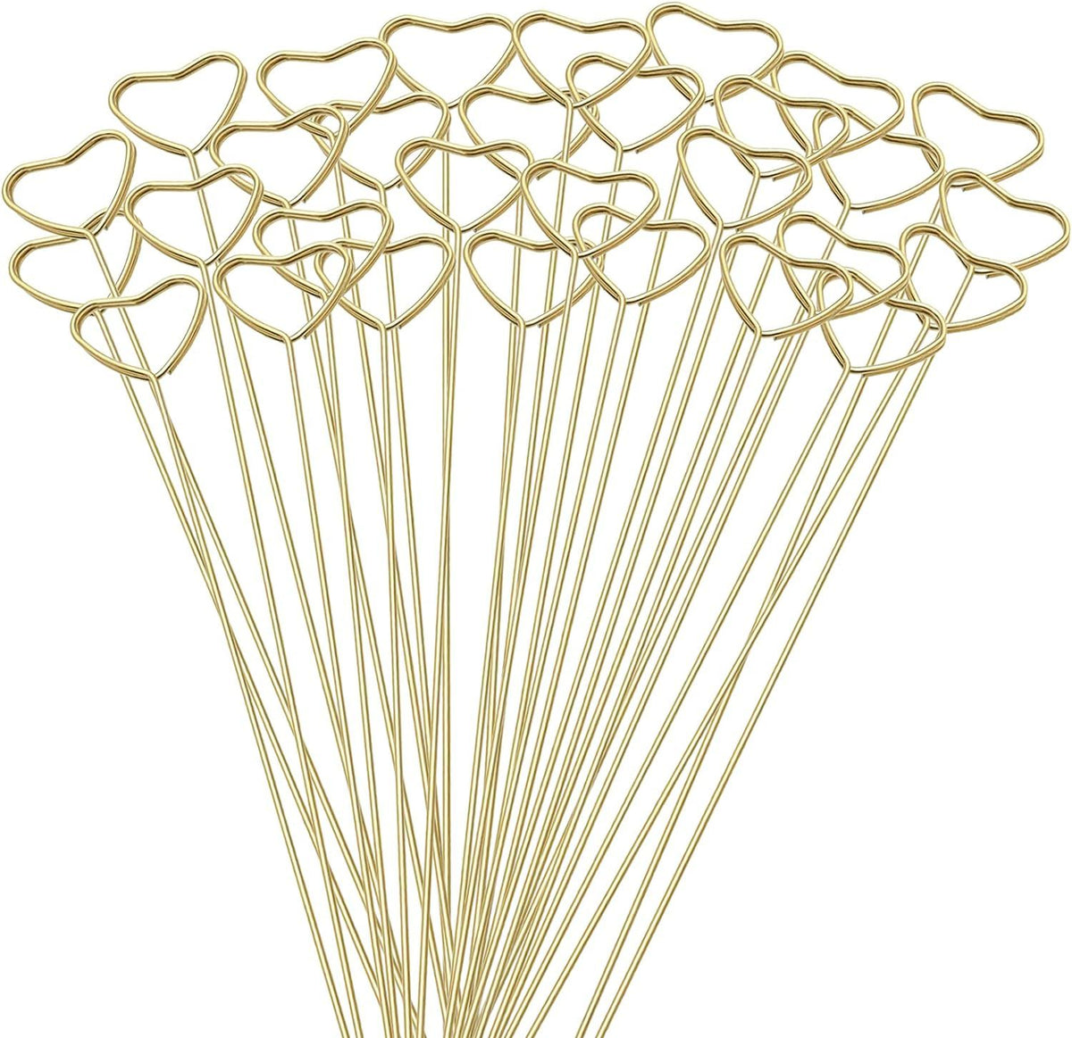 30 Pcs Metal Floral Place Card Holder, 13.4 Inch Table Number Holders Heart Shape Flower Pick Clips for Floral Arrangement