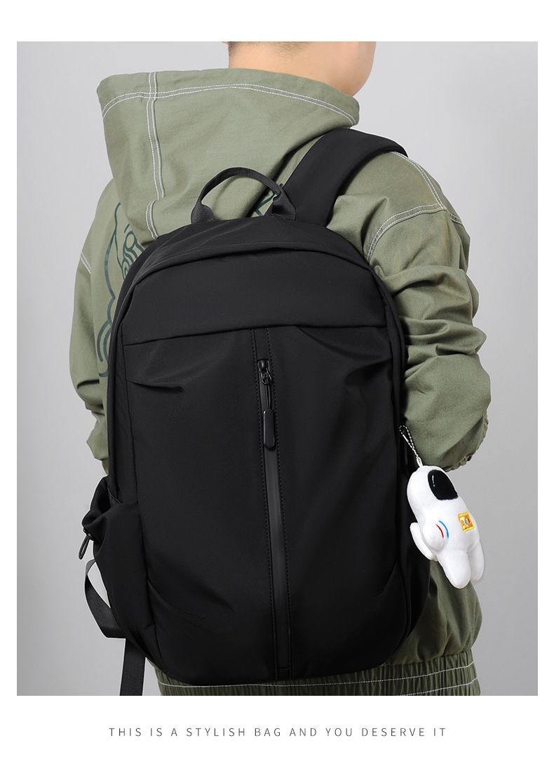 Water Resistant Lightweight Backpack Casual Travel Hiking Backpack Durable with USB Charging Port (black)