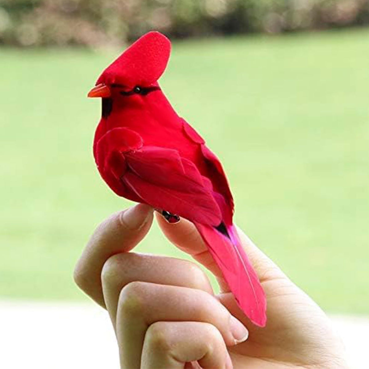 2pcs Red Bird Decor Artificial Red Cardinal Birds Clip-Christmas Cardinal Birds Clip for Christmas Tree Ornament Decorations(Clip)