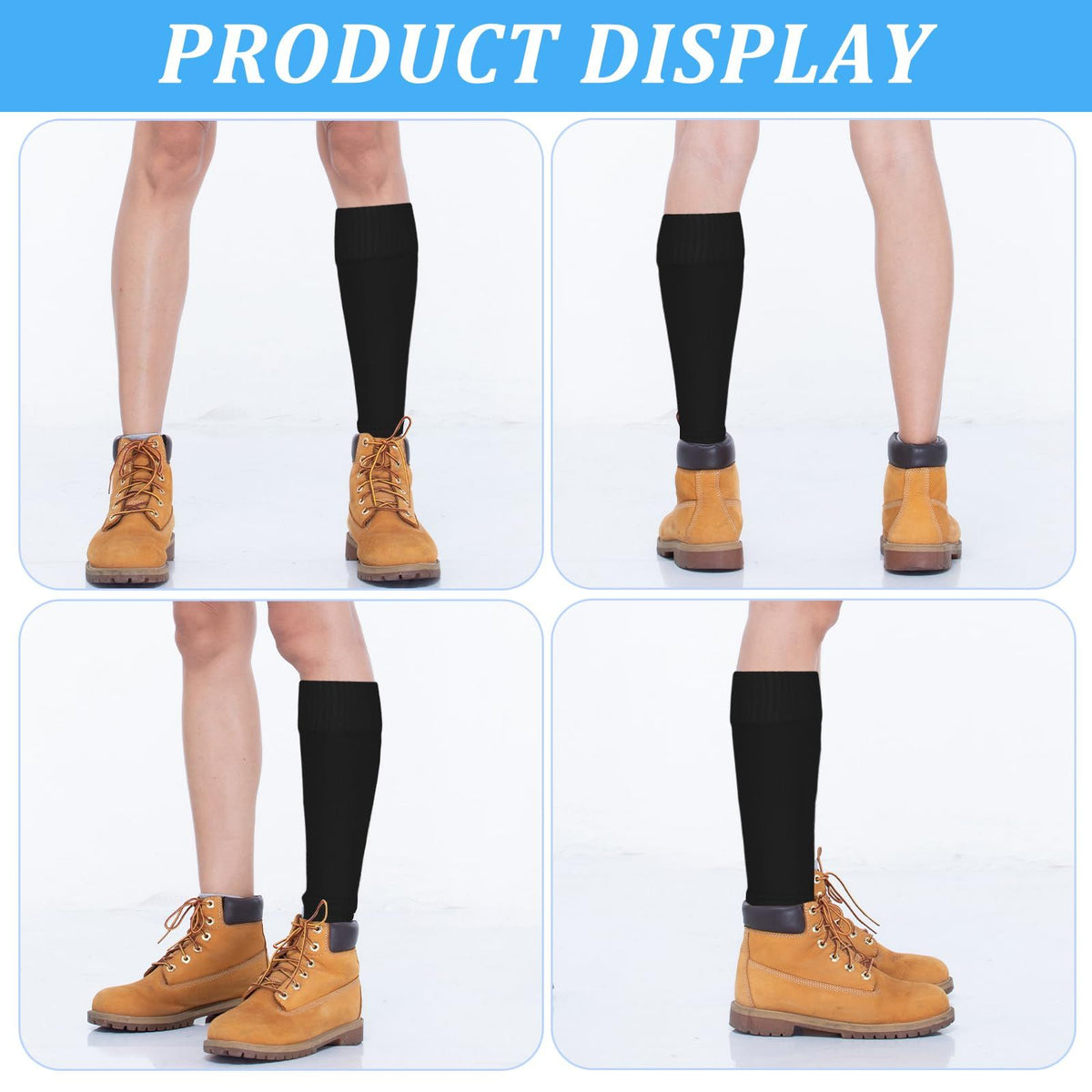 2 Pairs Kids Football Sock Sleeves, Team Leg Sock Sleeve Elastic Soccer Shin Guards Sleeves for Youth Kids Football Games Beginner