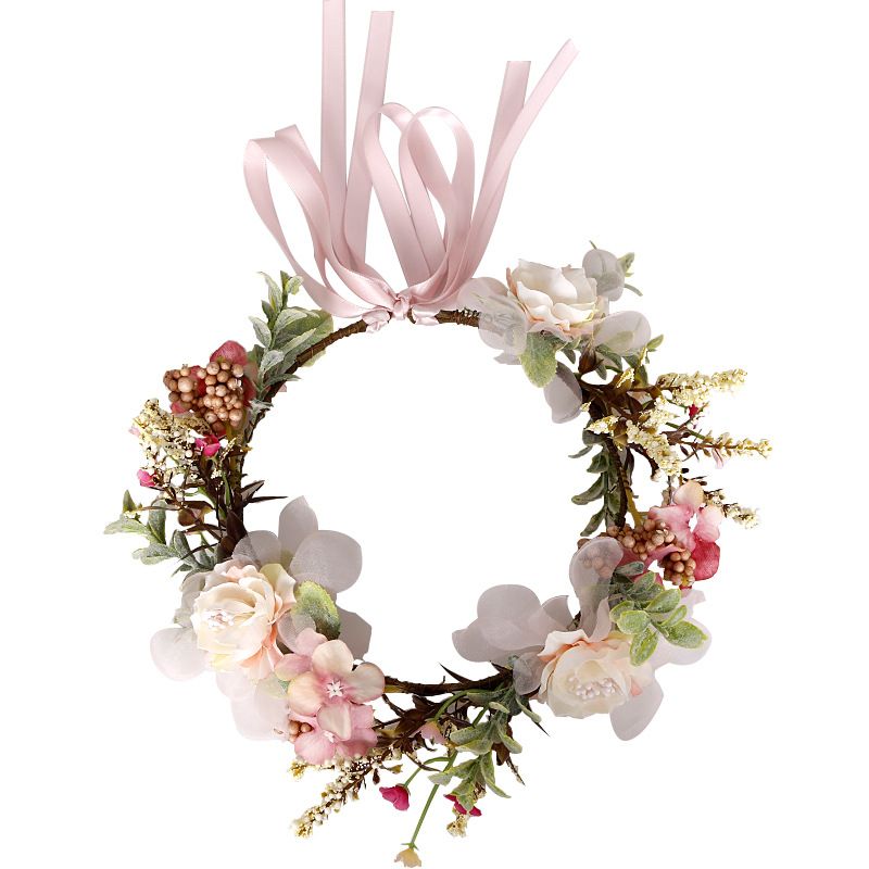 Flower Crown Flower Bridal Headband Wedding Headpiece Floral Hair Wreath Hair Accessories for Women and Girls