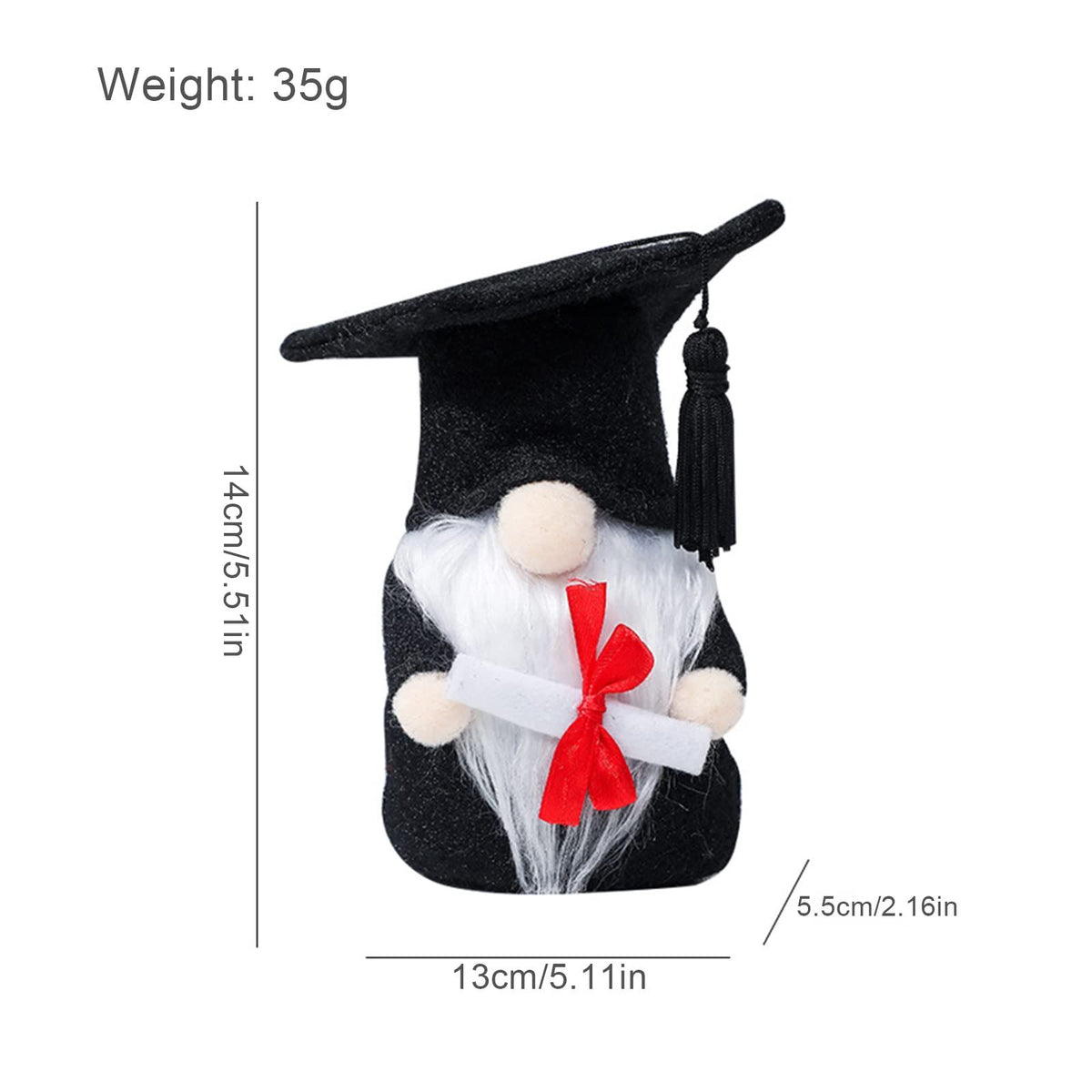 2pcs Plush Graduation Gnomes with Graduation Cap and Gown, Graduation Season Dwarfs Scandinavian Swedish Doll Ornaments