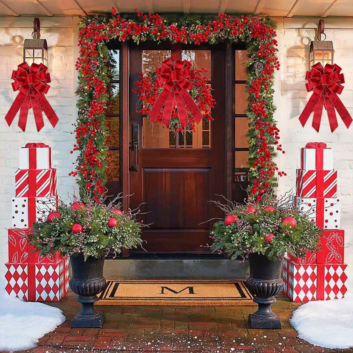 Red Berry Christmas Garland Decor for Home Berry Garland Decor for Indoor Outdoor Holiday Dinner Party Garden Decorations
