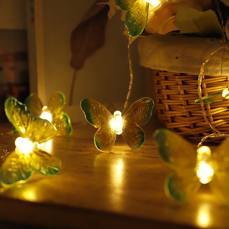 Dragonfly String Lights 10 feet 20 LED Retro Style Copper Wire Butterfly Fairy Lights, Battery-Powered Christmas Tree Garden Wedding