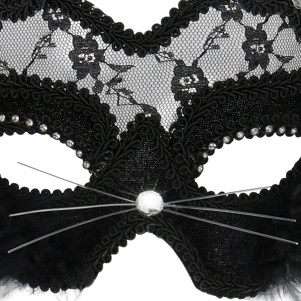 Masquerade Mask Luxury Sexy Black Cat Lace Mask For Fancy Dress Christmas Halloween Costume Party Girls Women
