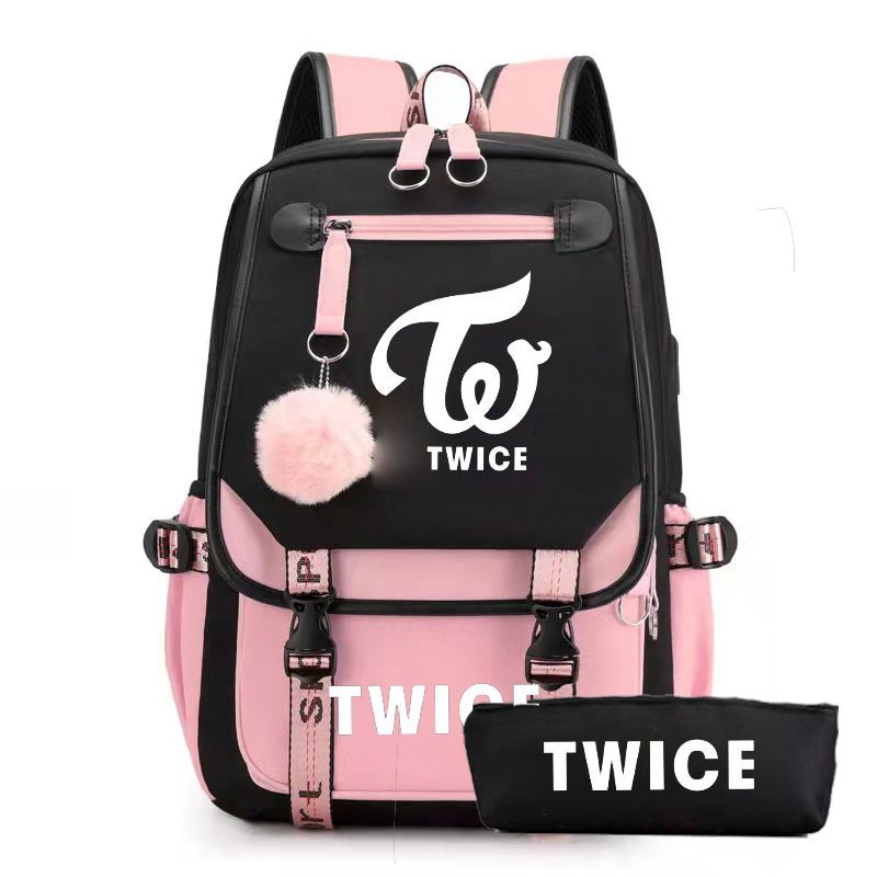 (pink )Teen Girls Laptop Backpack Junior Middle School Daypack with USB Charge Port (pink,11.4*6.3*18in) Bagpack