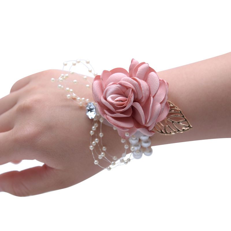Wedding Bridal Bust Bridesmaids Pearl Leaves Wrist Flowers Party Ball Handmade Flowers Bridal Ladies Wedding Accessories