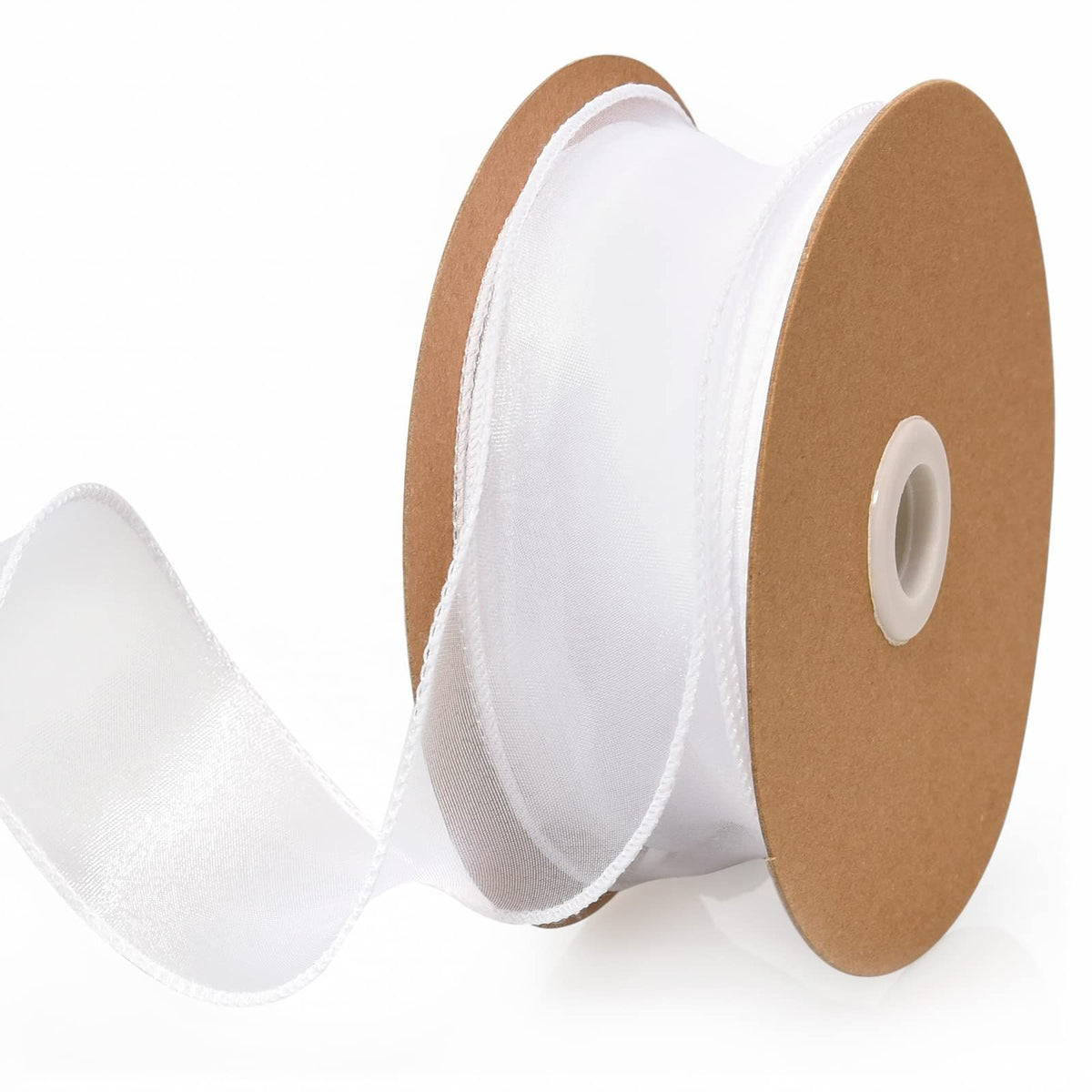 Wide White Wired Ribbon Ribbons for Crafts Floral Bouquets Wedding Car Party Decorations Valentine's Day Gift Wrapping Bow