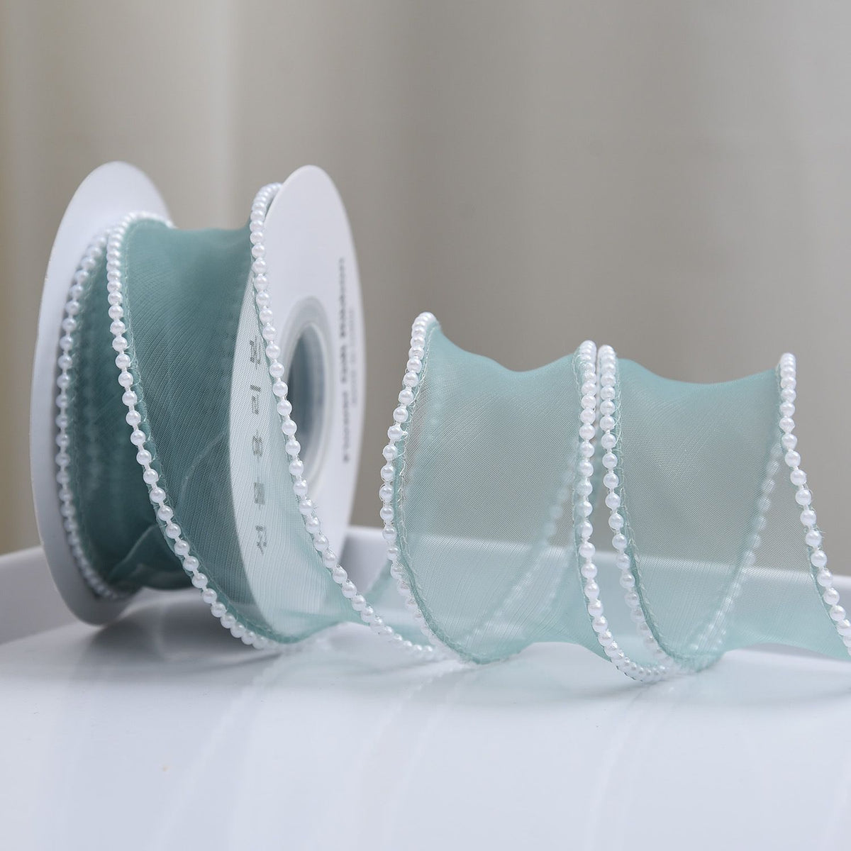 40mm Width Pearl Edge Silk Ribbon for Craft Hair Bow Gift Wrapping Wedding Decoration Dress Sewing Lace Trim(3pcs)