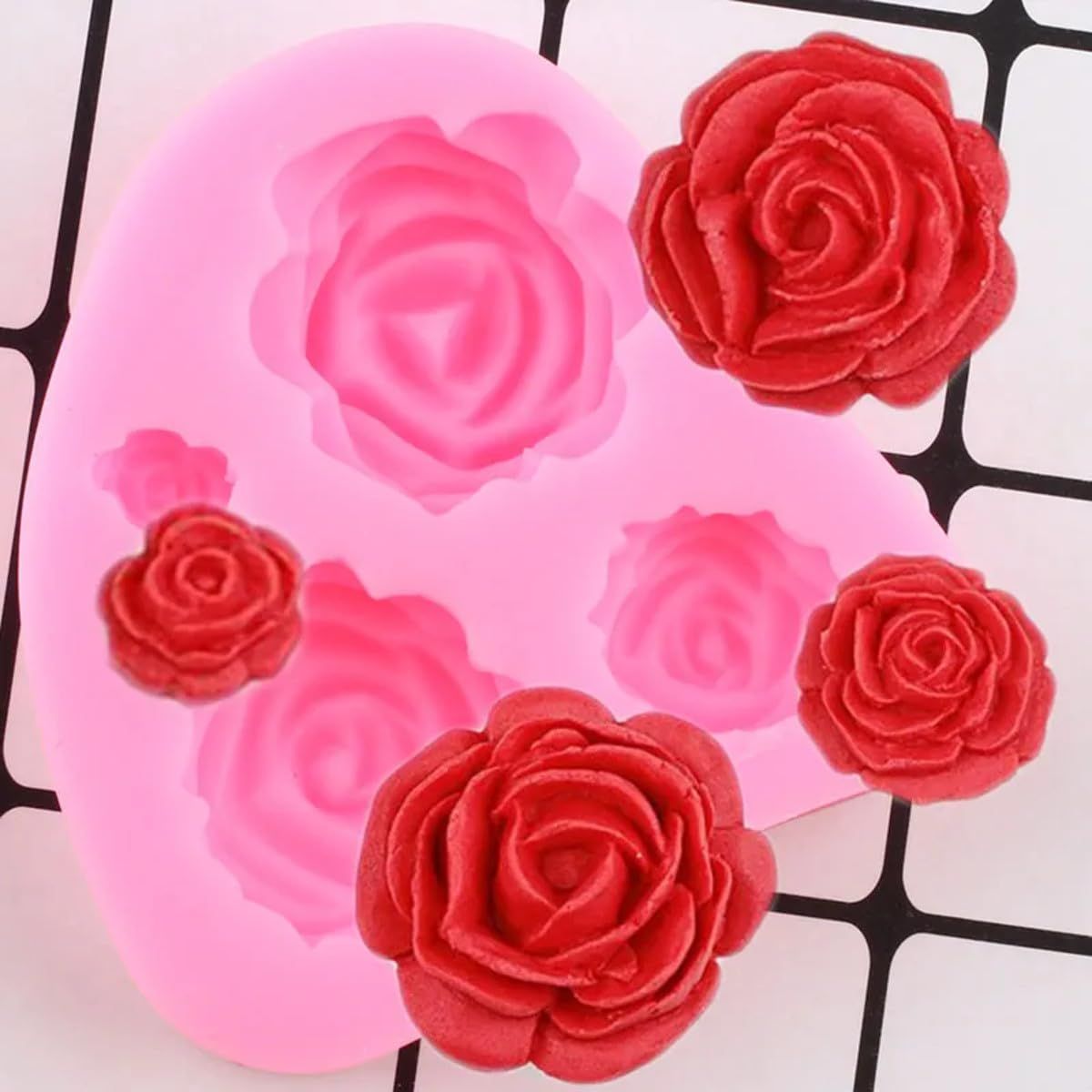 Roses Mold Flower Silicone Cake Molds Chocolate Sugarcraft DecoratingTools Rose Silicone Molds, Non-Stick Cake Chocolate Mold