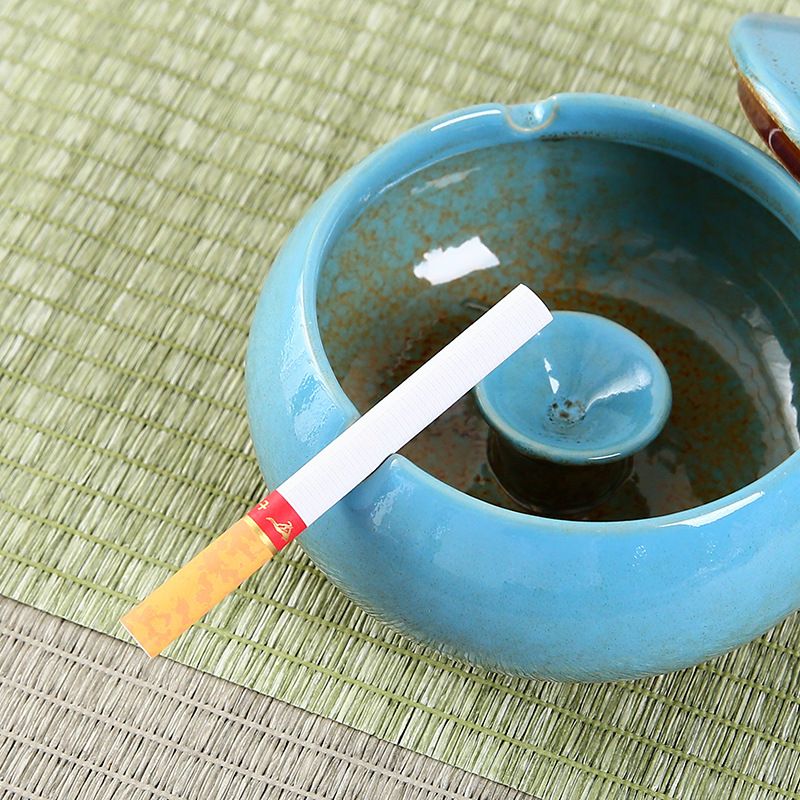 Ashtray, Outdoor Ashtray with Lid Smokeless Waterproof Ash Tray, Ceramic Ashtray for Cigarettes Home Office, Porch Patio