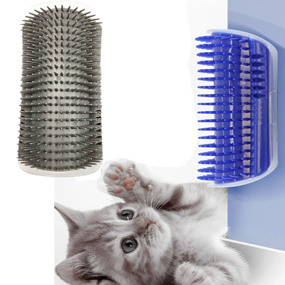 Groomers Soft Grooming Massage Combs for Short Long Fur Cats,Cat Brush Toy for Indoor Cats Kitten 2pcs