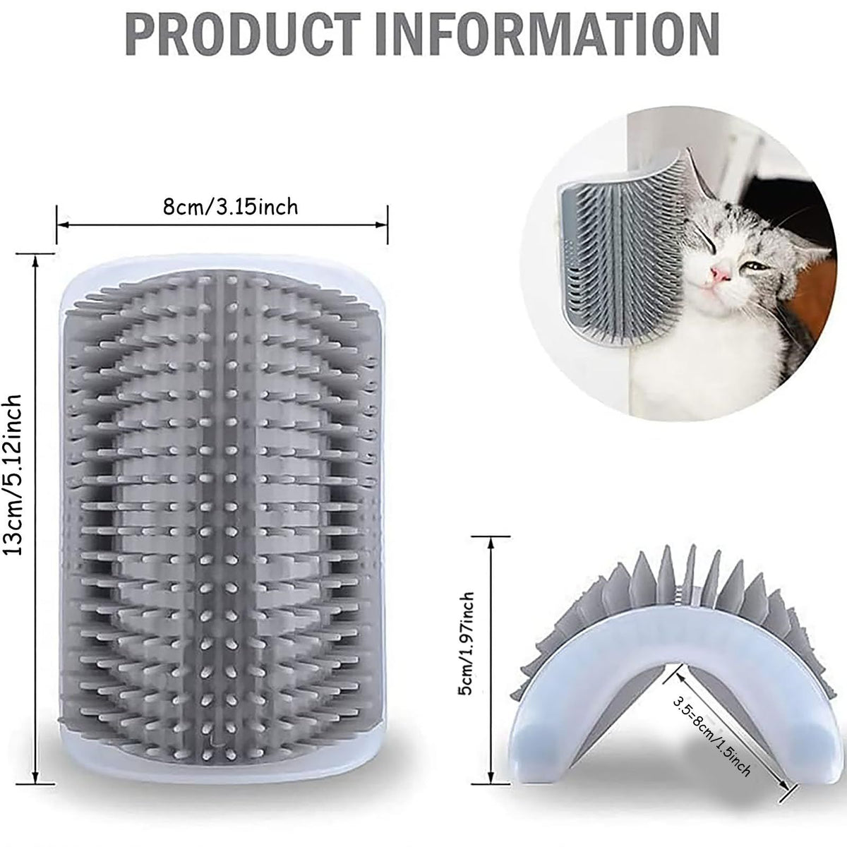 Groomers Soft Grooming Massage Combs for Short Long Fur Cats,Cat Brush Toy for Indoor Cats Kitten 2pcs
