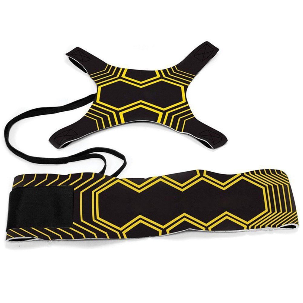 Football Kick Trainer Soccer Training Aids Hands Free Throw Sole Practice Equipment for Kids with Adjustable Belt Elastic Rope