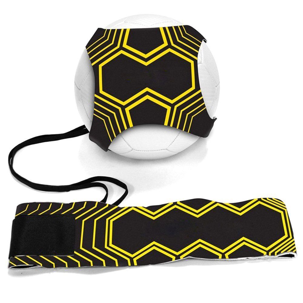 Football Kick Trainer Soccer Training Aids Hands Free Throw Sole Practice Equipment for Kids with Adjustable Belt Elastic Rope