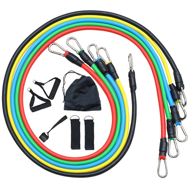Portable Home Gym Accessories, Resistance Bands Set (11 PCS), Stackable Up to 100 lbs, Exercise with Door Anchor, Handles