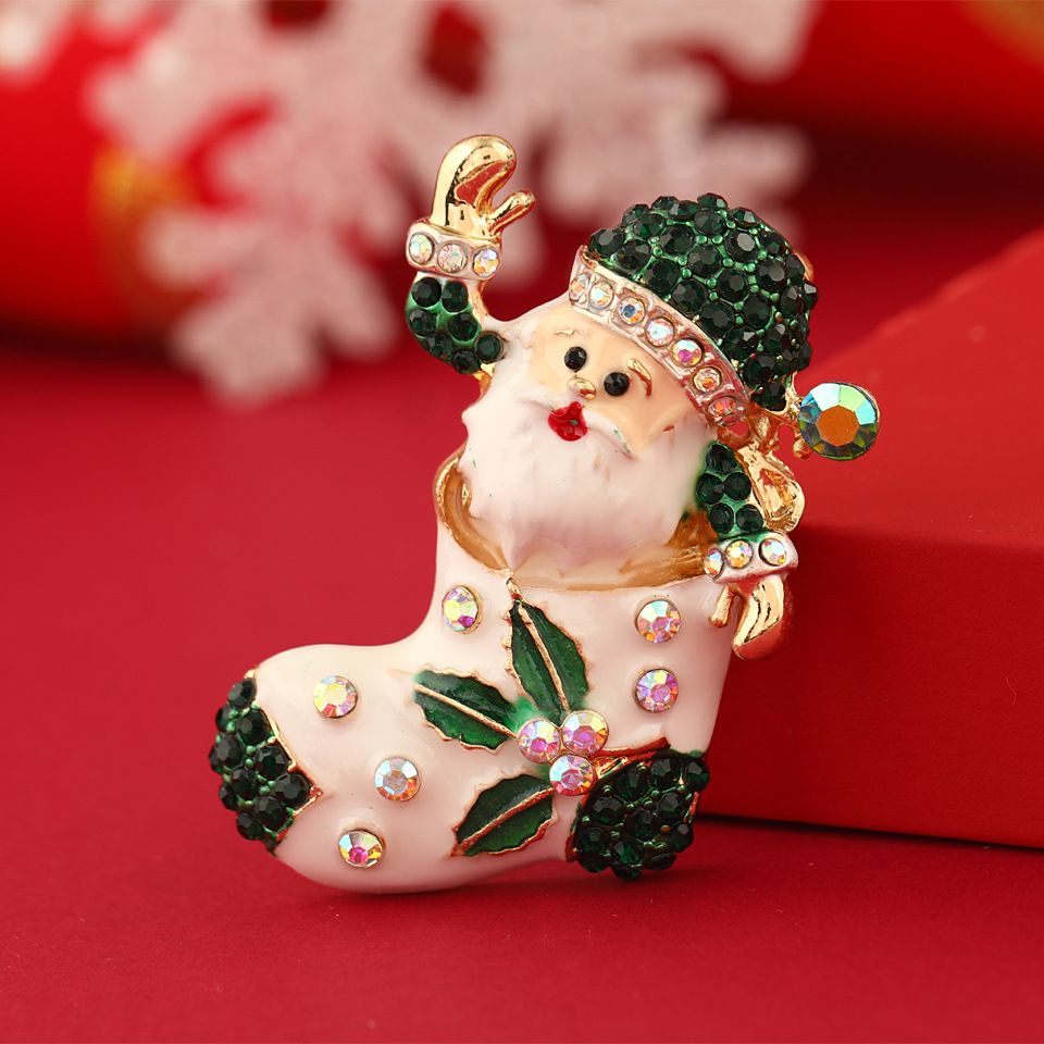 4pc Pink Christmas Tree Rhinestone Brooch, Crystal Enamel Shining Star Christmas Tree Brooch Hat Pin, Fashion Enamel Pin