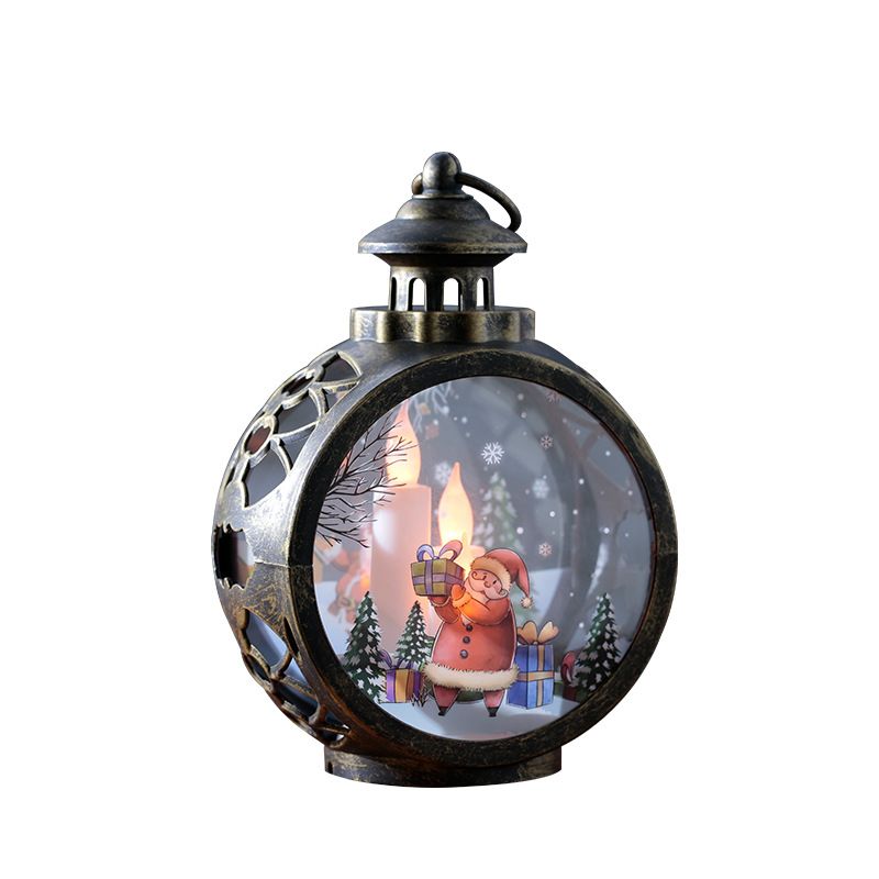 4pc Christmas Singing Snow Globe Lantern Battery Operated Lighted Snow Globe Halloween Decorations Glitter Lantern