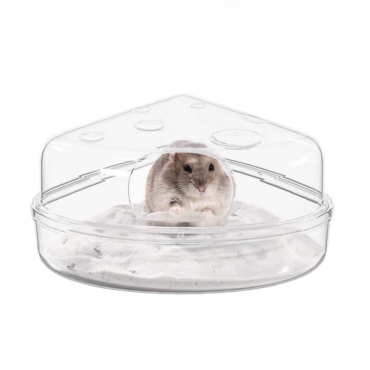 Hamster Sand Bath Box - Transparent Critter's Litter Box Sand Bath Shower Room & Digging Container Heighten Version for Guinea