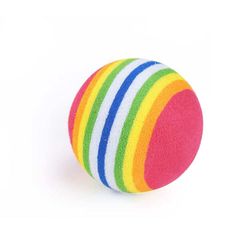 6pcs 1.38" Red Rainbow Cat Toy Balls Soft EVA Foam Interactive Indoor Kittens Favorite Toys 35mm Dia