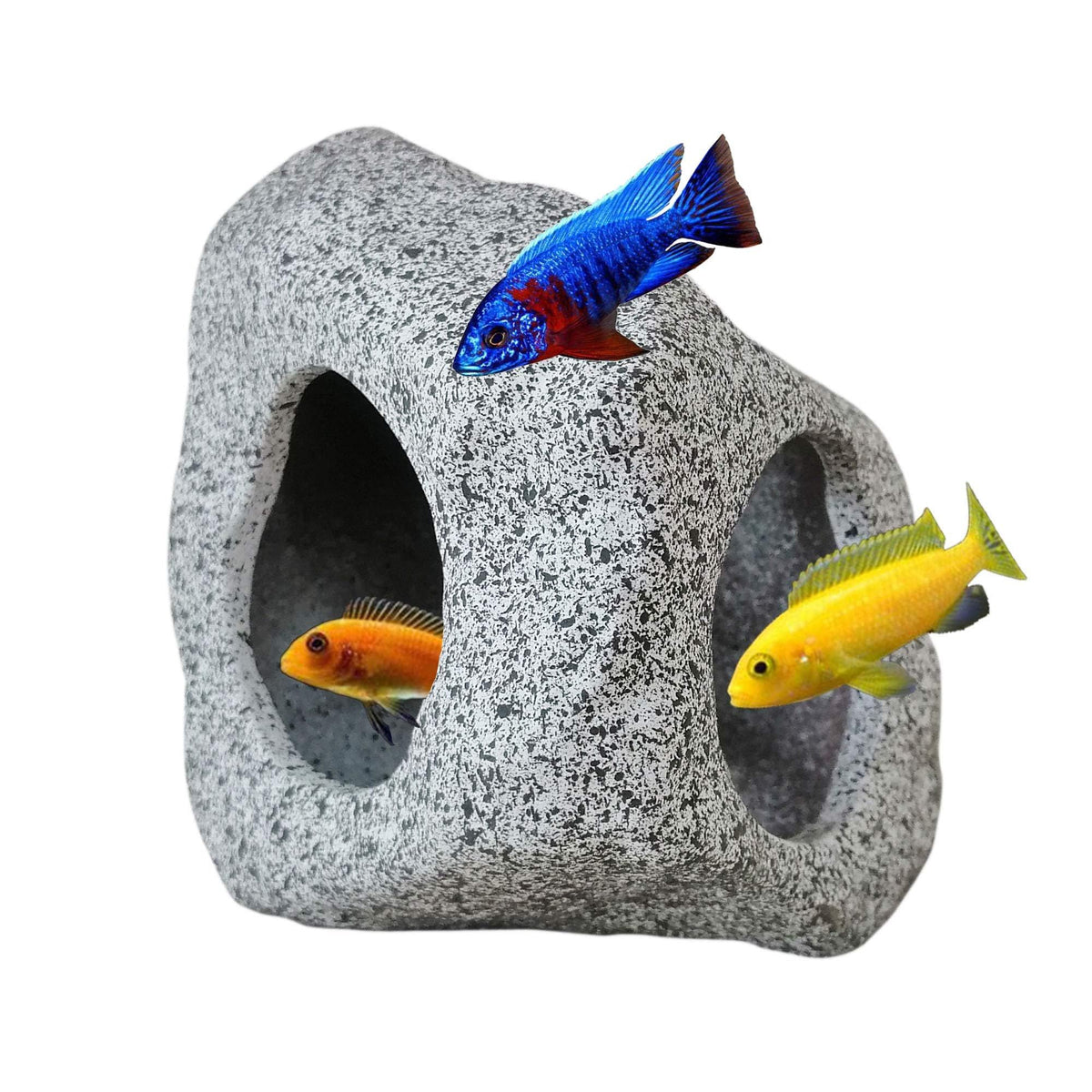 Aquarium Hideaway Rock Cave for Aquatic Pets to Breed, Play and Rest, Safe and Non-Toxic Ceramic Fish Tank Ornaments