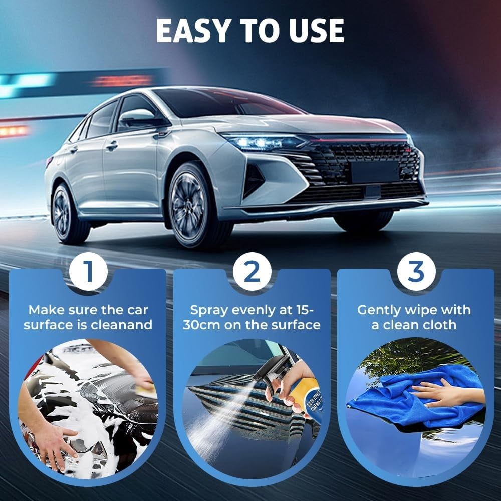 Advanced Car Quick-acting Coating Agent Spray, New Quick Effect Coating Agent for Car Paint Care Advanced Hydrophobic Nano Ceramic Wax for Vehicles Shine