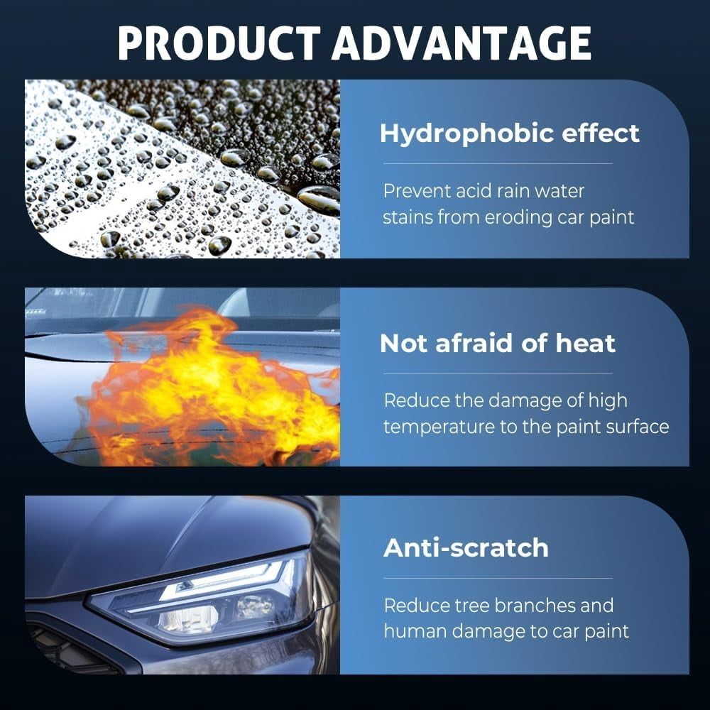 Advanced Car Quick-acting Coating Agent Spray, New Quick Effect Coating Agent for Car Paint Care Advanced Hydrophobic Nano Ceramic Wax for Vehicles Shine