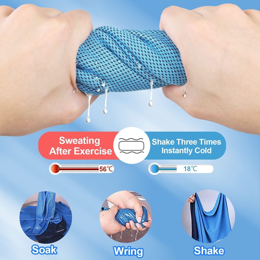 5s Cooling Neck Towels, Cooling Neck Wraps, Soft Ice Chilly Towels for Hot Weather Workout, Gym, Fitness, Running, Yoga, Sport & More Activities