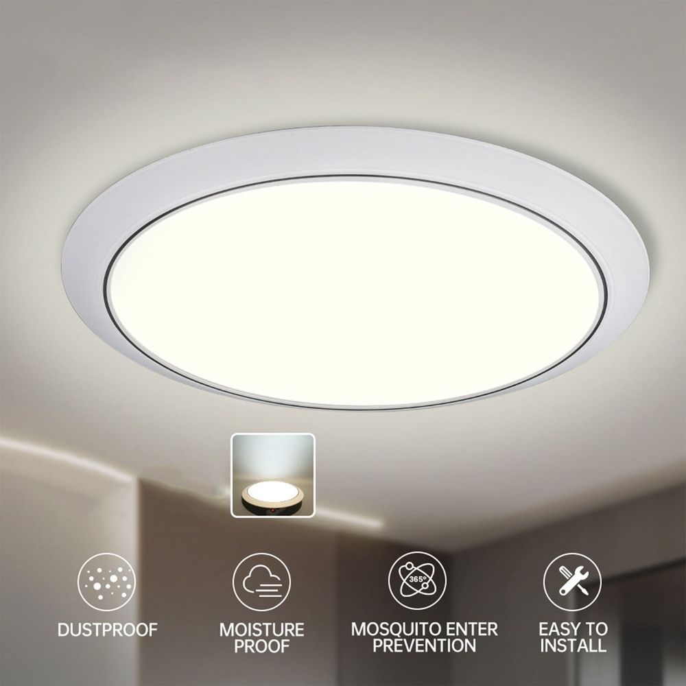 Motion Sensor Ceiling Light | 18W Human Body Detection | 230mm Round Fixture | Auto On/Off for Courtyard, Corridor & Balcony | 5-8M Detection Range | White Light