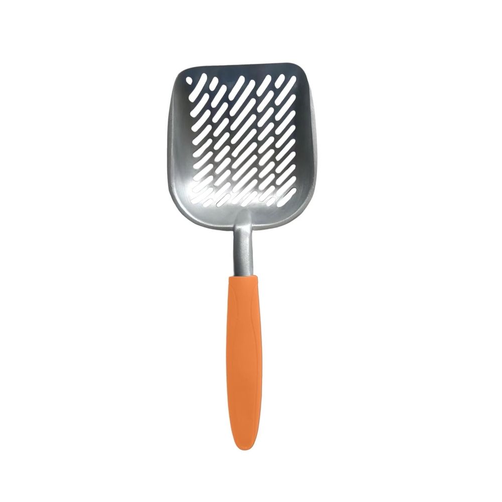 Stainless Steel Cat Litter Scoop with Fine Mesh Holes | Durable Metal Poop Scooper for Easy Waste Removal | Long-Lasting Pet Cleaning Tool (1 Pack)