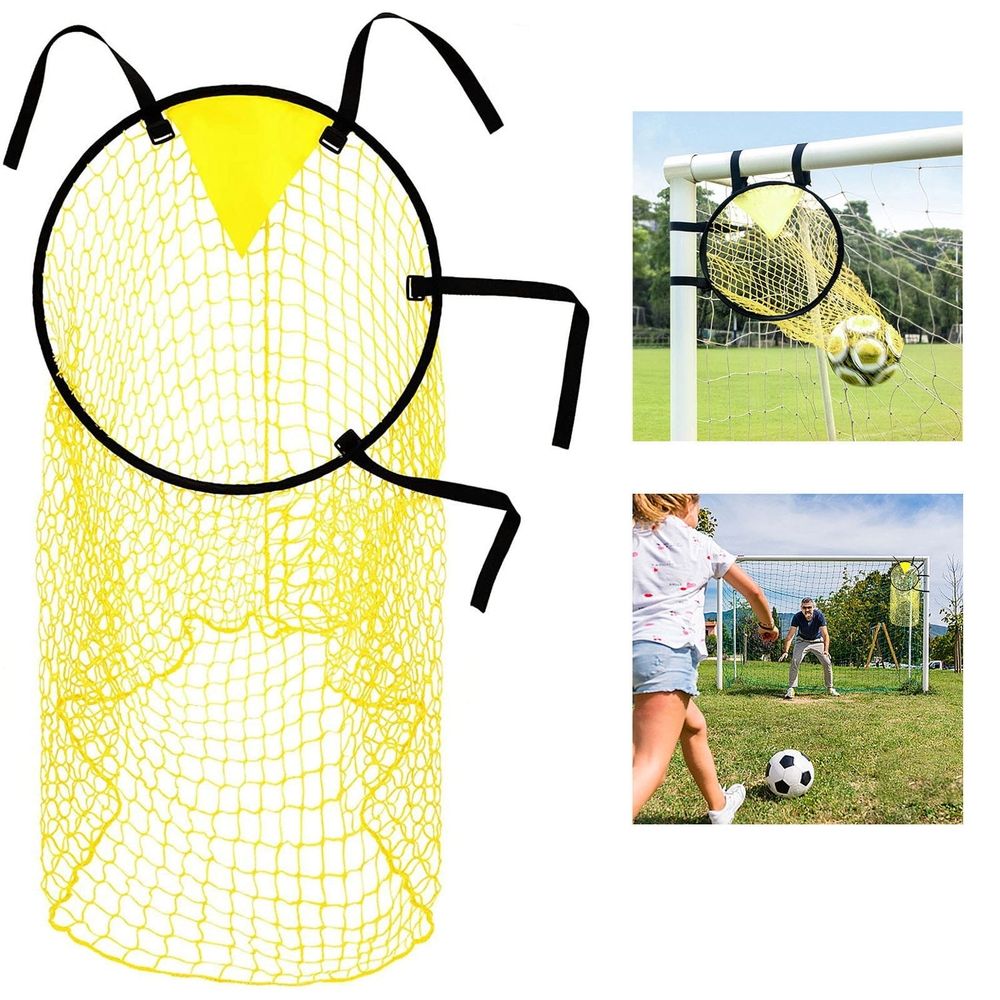 Soccer Goal Training Net | Football Bins Net for Kids | Practice Shooting Accuracy | Portable Foldable Design | Adjustable Straps for Corner Posts | Home Backyard Training Equipment