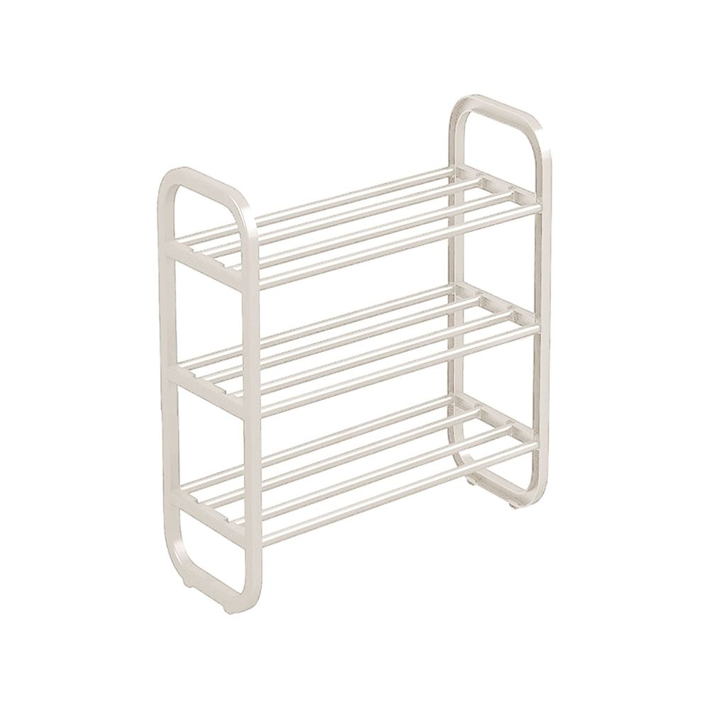 4 Tier Shoe Rack - Lightweight Plastic Shoe Storage for Kids Toddler Adult - Narrow Stackable Shoe Organizer - Space-Saving Shoe Shelves for Closet Entryway Bedroom - Black