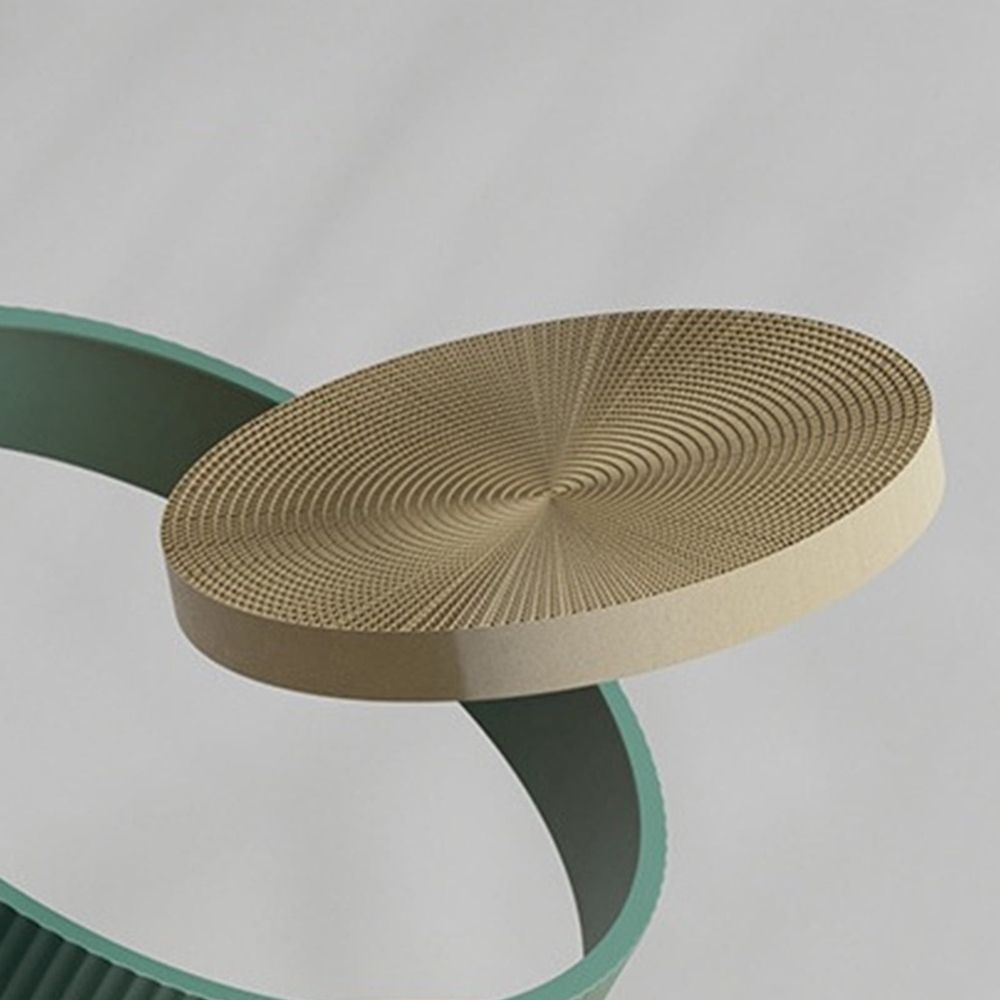 Round Cat Scratcher Refill, Scratch and Spin Cat Scratcher Replacement Pads, for Active Play, Natural Recycled Corrugated Cardboard