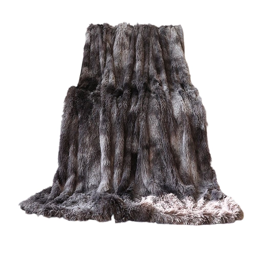 Soft Faux Fur Throw Blanket, Lightweight Long Hair Shaggy Blanket, Fluffy Cozy Plush Fleece Blanket For Couch Sofa Bed